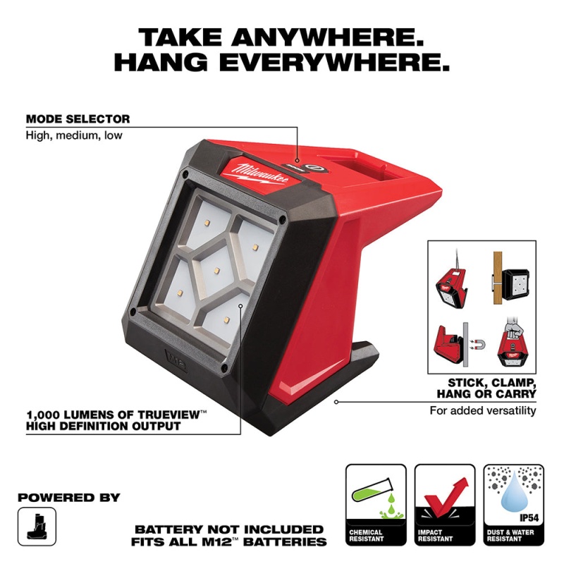 Milwaukee 2364-20 M12 12V Rover LED Cordless Compact Flood Light - Bare Tool - Image 2