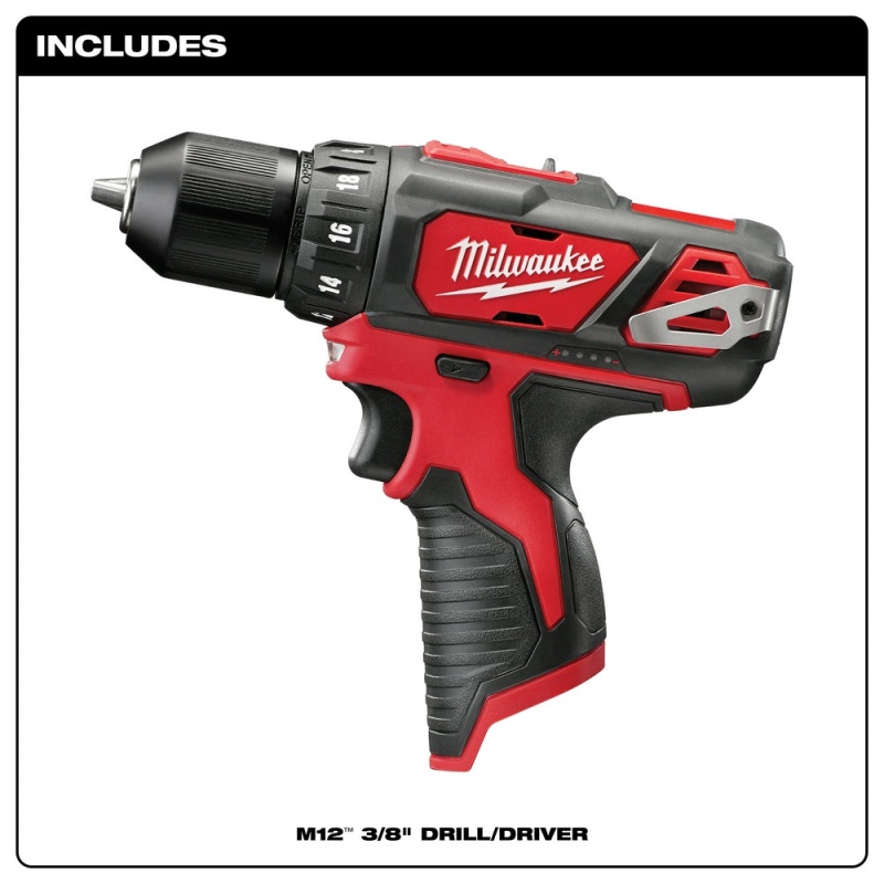 Milwaukee 2407-20 M12 12V 3/8" Drill/Driver w/ Belt Clip - Bare Tool - Image 2