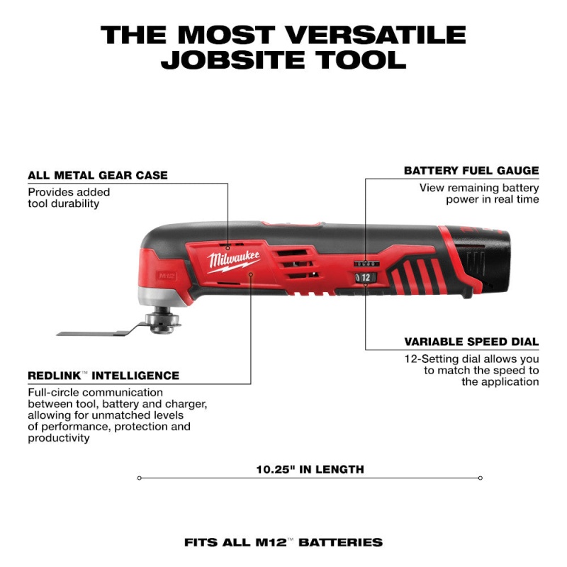 Milwaukee 2426-21B M12 12V Lithium-Ion Multi-Tool Kit w/ 9 PC Blade Kit - Image 2