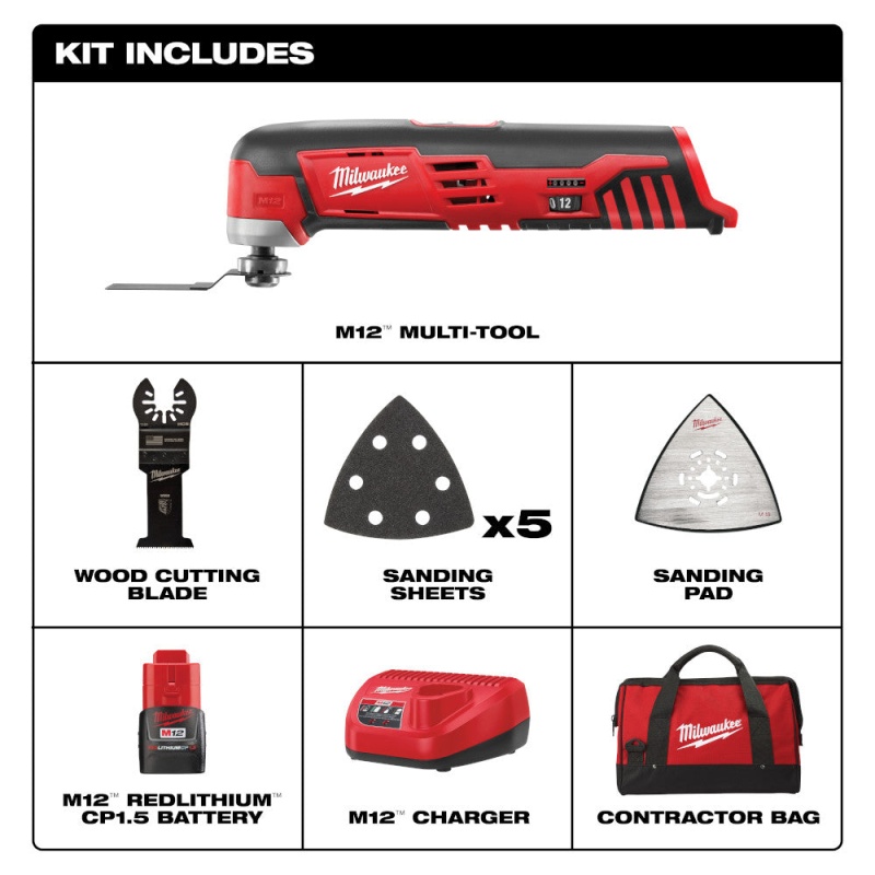 Milwaukee 2426-21 M12 12V Lithium-Ion Multi-Tool Kit - Image 2