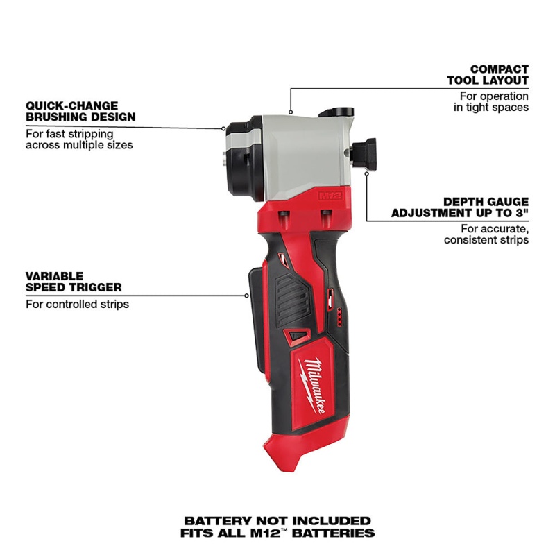 Milwaukee 2435-80 M12 12V Cordless Cable Stripper - Bare Tool - Reconditioned - Image 3