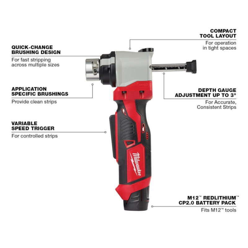 Milwaukee 2435CU-81 M12 12V Cable Stripper Kit for Copper Thhn/Xhhw - Recon - Image 4