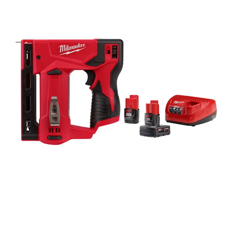 Milwaukee 2447-20x2BSK M12 12V 3/8" Crown Stapler w/ 4AH and 2AH Starter Kit