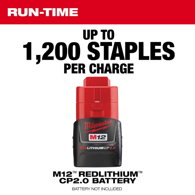 Milwaukee 2448-20 M12 12V Li-Ion Cable Stapler w/ 1800 Staples - Bare Tool - Image 7