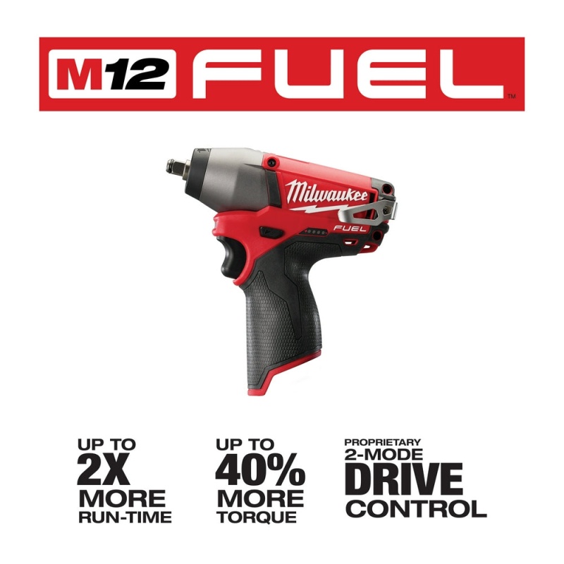 Milwaukee 2454-20 M12 FUEL 12V 3/8" Impact Wrench w/ Belt Clip - Bare Tool - Image 3