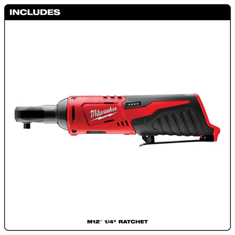 Milwaukee 2456-20 M12 12V 1/4-Inch Ratchet - Bare Tool - Image 2