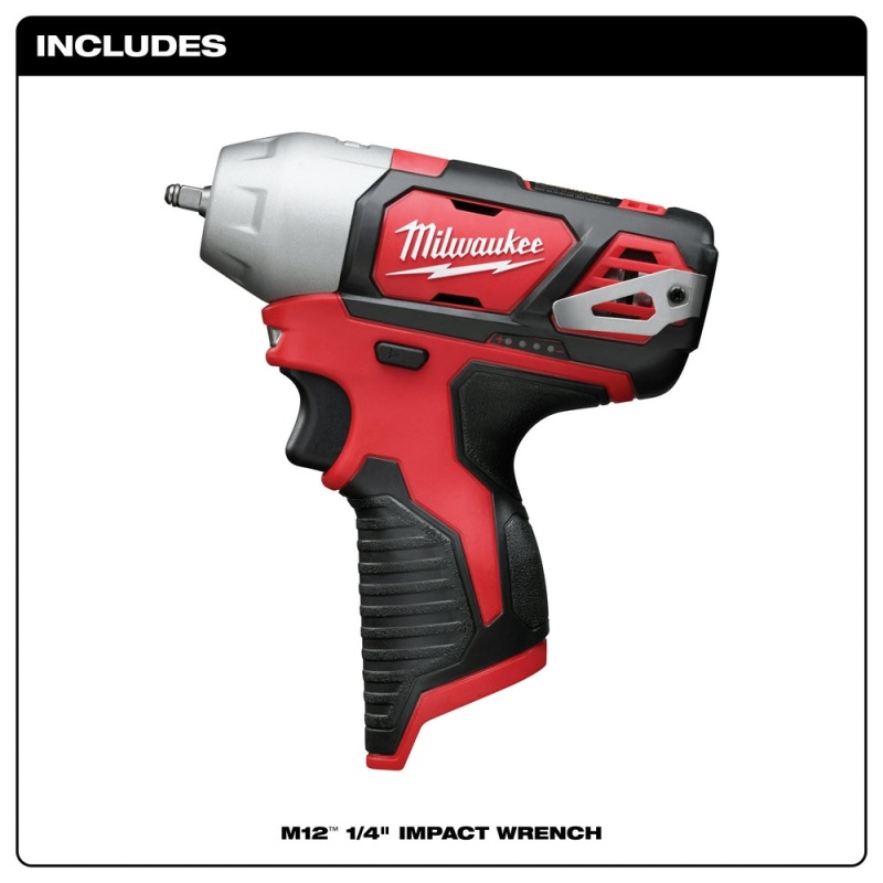 Milwaukee 2461-20 M12 12V 1/4-Inch Impact Wrench w/ Belt Clip - Bare Tool - Image 2