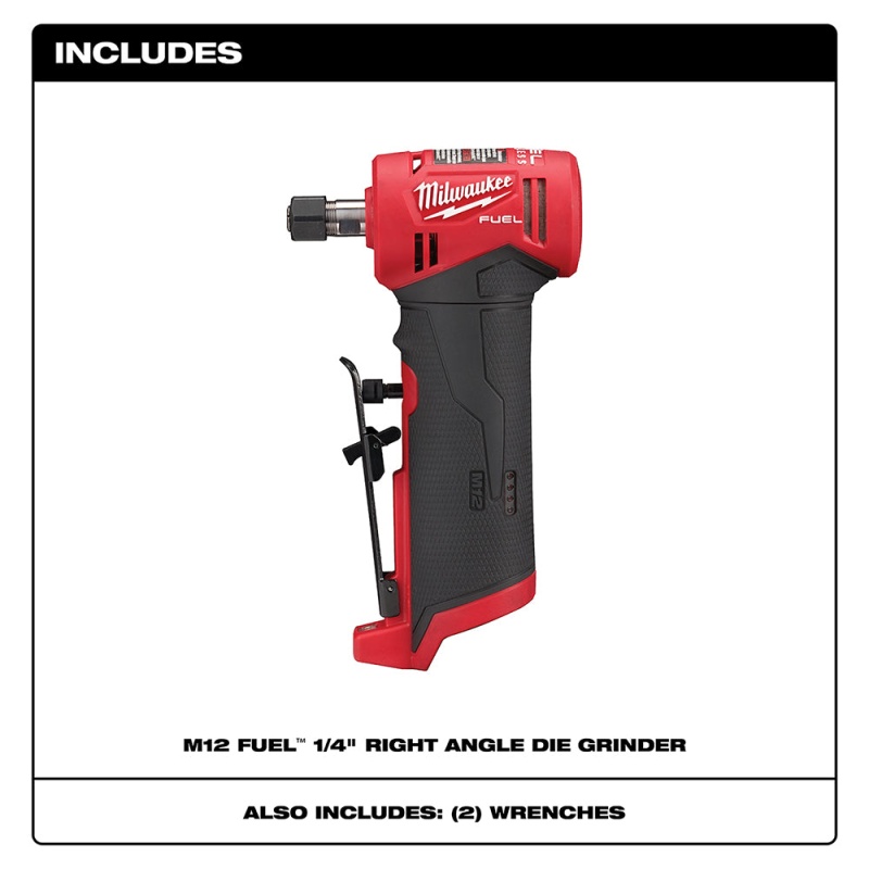 Milwaukee 2485-20 M12 FUEL 12V 1/4" Cordless Right Angle Die Grinder - Bare Tool - Image 2