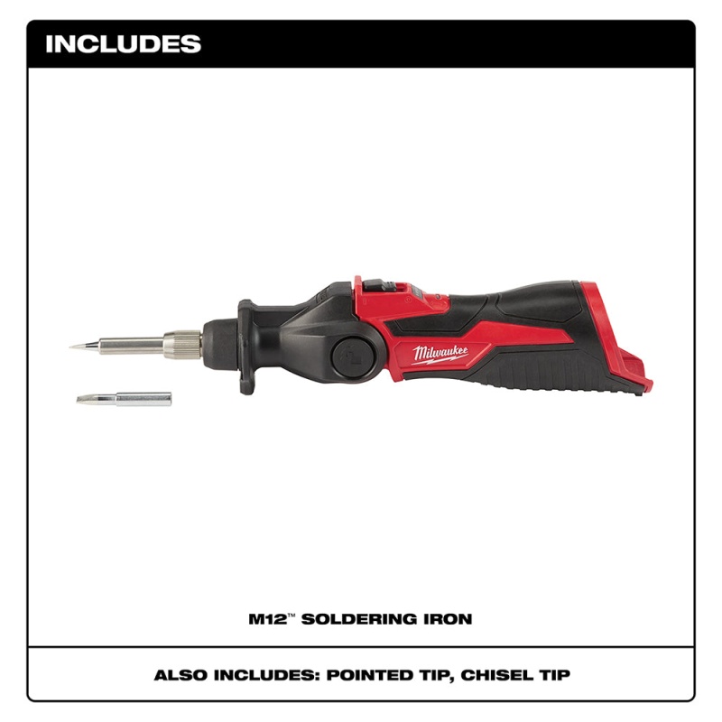 Milwaukee 2488-20 M12 12V Cordless Pivoting Head Soldering Iron - Bare Tool - Image 2