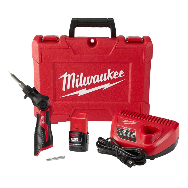 Milwaukee 2488-21 M12 12V Cordless Pivoting Head Soldering Iron Kit