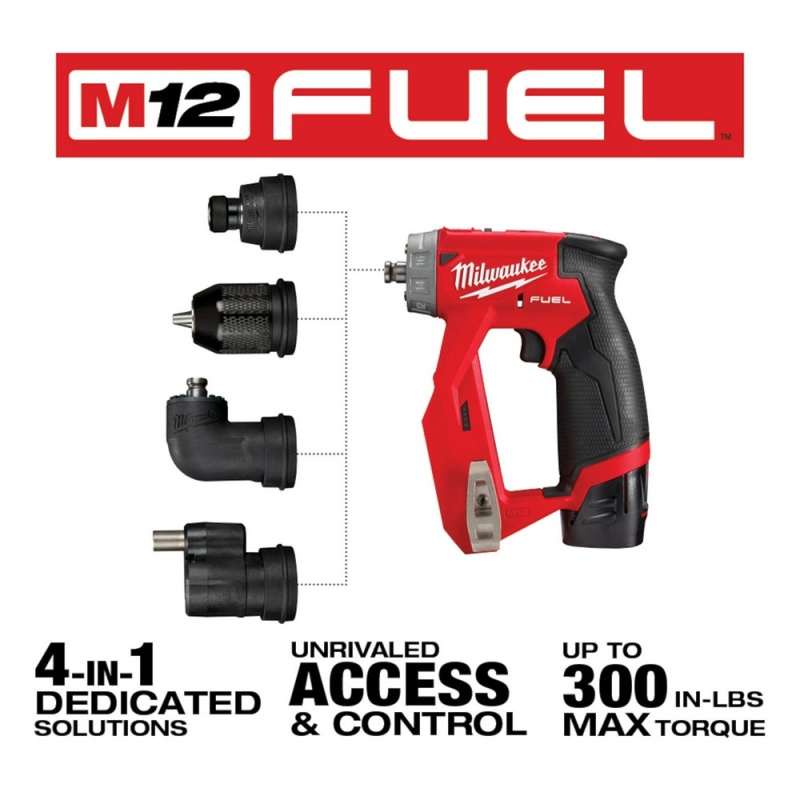 Milwaukee 2505-22RADG M12 FUEL 12V Installation Drill/Driver Kit w/ Die Grinder - Image 2