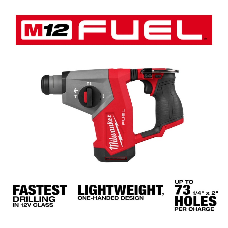 Milwaukee 2508-20 M12 FUEL 12V 5/8" SDS Plus Rotary Hammer Drill - Bare Tool - Image 2