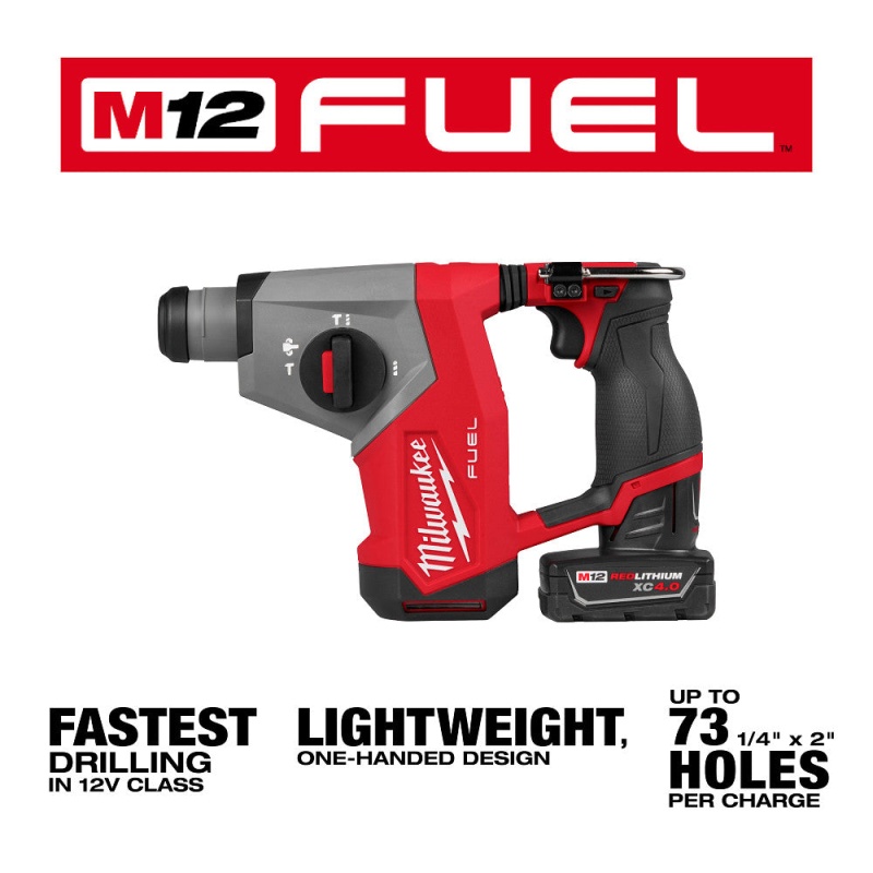 Milwaukee 2508-21XC M12 FUEL 12V 5/8" SDS Plus Rotary Hammer Kit - Image 2