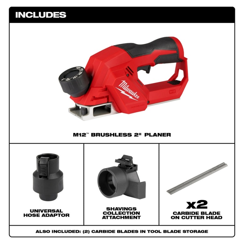 Milwaukee 2524-20 M12 FUEL 12V 2" Brushless Cordless Planer - Bare Tool - Image 2