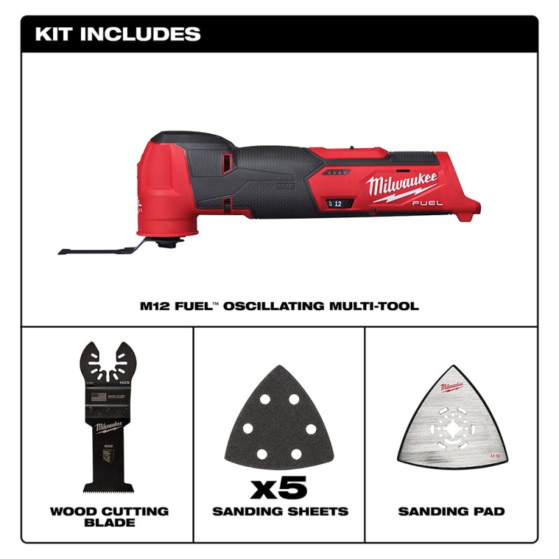 Milwaukee 2526-20B M12 FUEL 12V Oscillating Multi-Tool w/ 5AH High Output Battery - Image 3