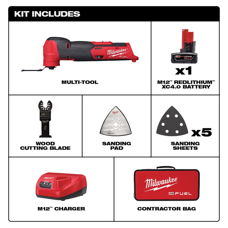 Milwaukee 2526-21XC M12 FUEL 12V Brushless Cordless Oscillating Multi-Tool Kit - Image 2