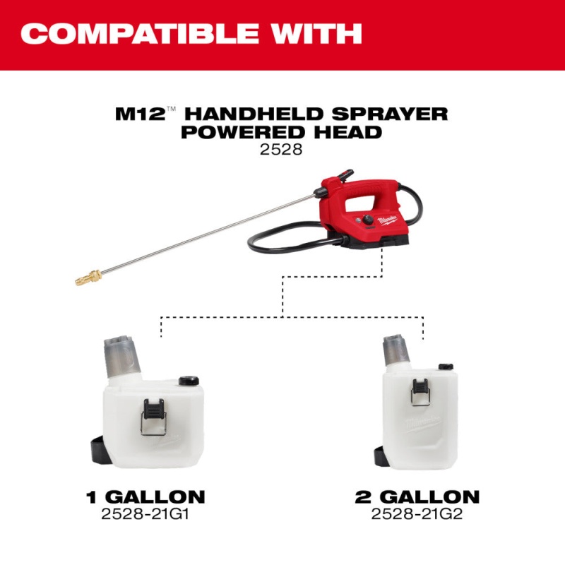 Milwaukee 2528-21G1S M12 12V 1 Gallon Handheld Sprayer Kit w/ Strap - Image 5