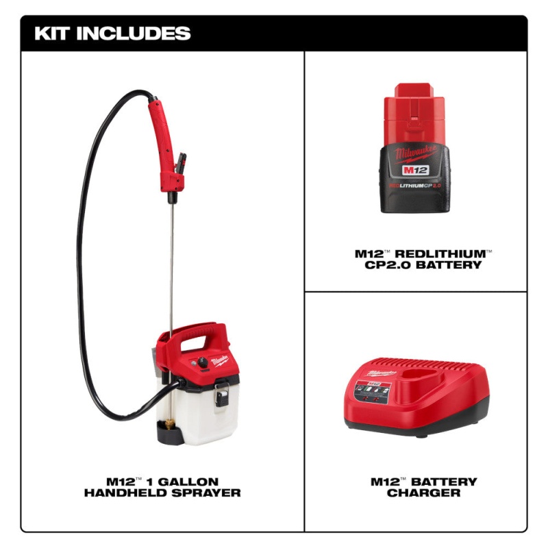 Milwaukee 2528-21G1 12V M12 1 Gallon Handheld Sprayer Kit - Image 3