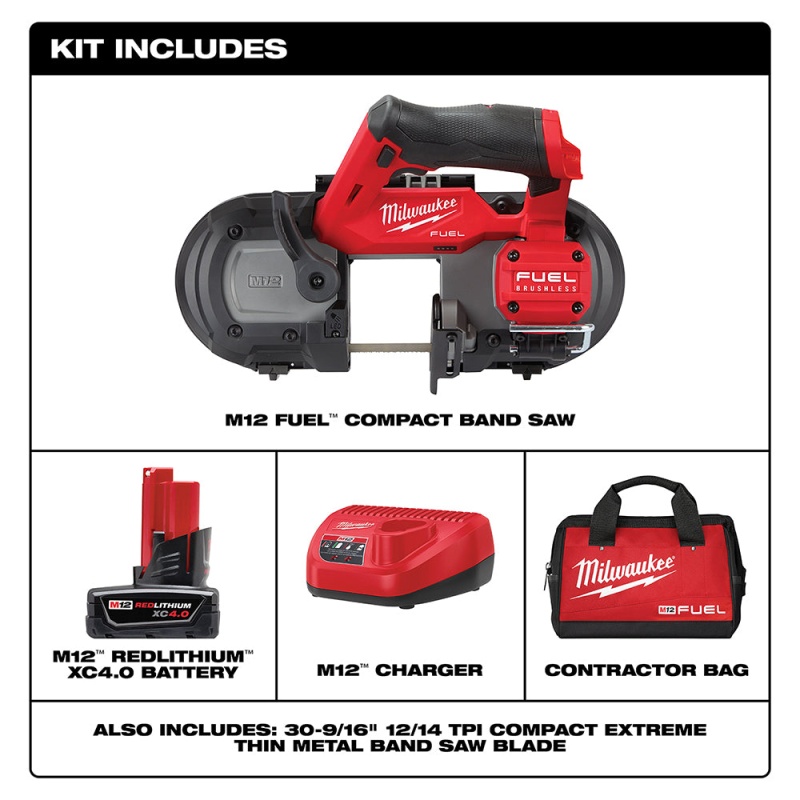 Milwaukee 2529-21XC M12 FUEL 12V Cordless Li-Ion Brushless Compact Band Saw Kit - Image 2