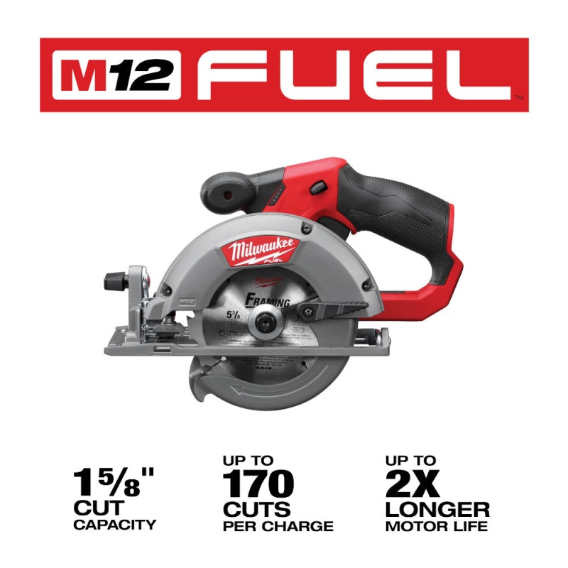 Milwaukee 2530-20 M12 FUEL 12V 5-3/8" Circular Saw w/ Carbide Blade - Bare Tool - Image 3