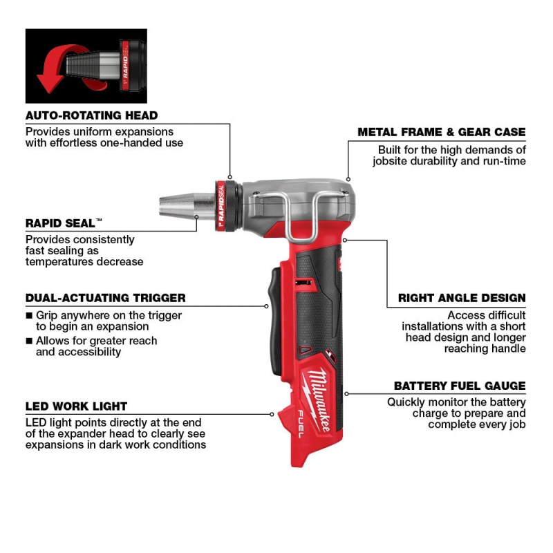 Milwaukee 2532-20 M12 FUEL 12V ProPEX Expander w/ RAPID SEAL Heads - Bare Tool - Image 8