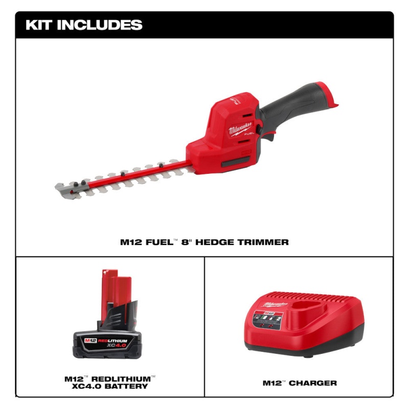 Milwaukee 2533-21 M12 FUEL 8" Cordless Hedge Trimmer Kit - Image 3