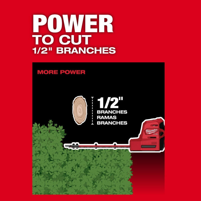 Milwaukee 2533-21 M12 FUEL 8" Cordless Hedge Trimmer Kit - Image 6