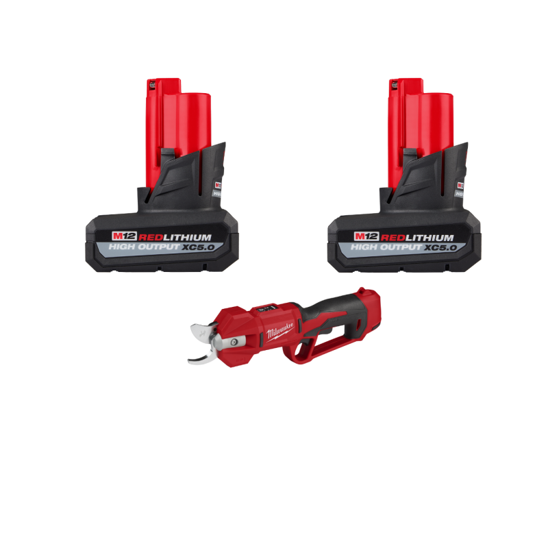 Milwaukee 2534-20x5 M12 12V Cordless Prunning Shears w/ 2 - M12 5AH Batteries