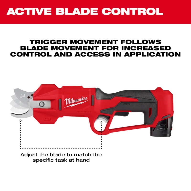 Milwaukee 2534-20x5 M12 12V Cordless Prunning Shears w/ 2 - M12 5AH Batteries - Image 13