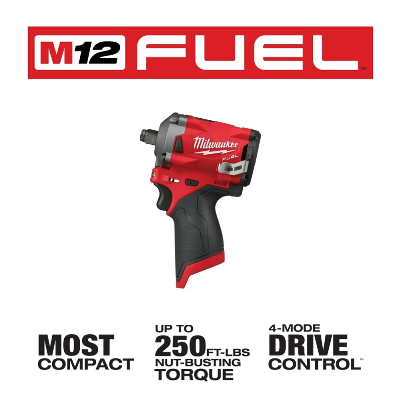 Milwaukee M12 2555-20 M12 FUEL 12V 1/2-Inch Stubby Impact Wrench - Bare Tool - Image 3