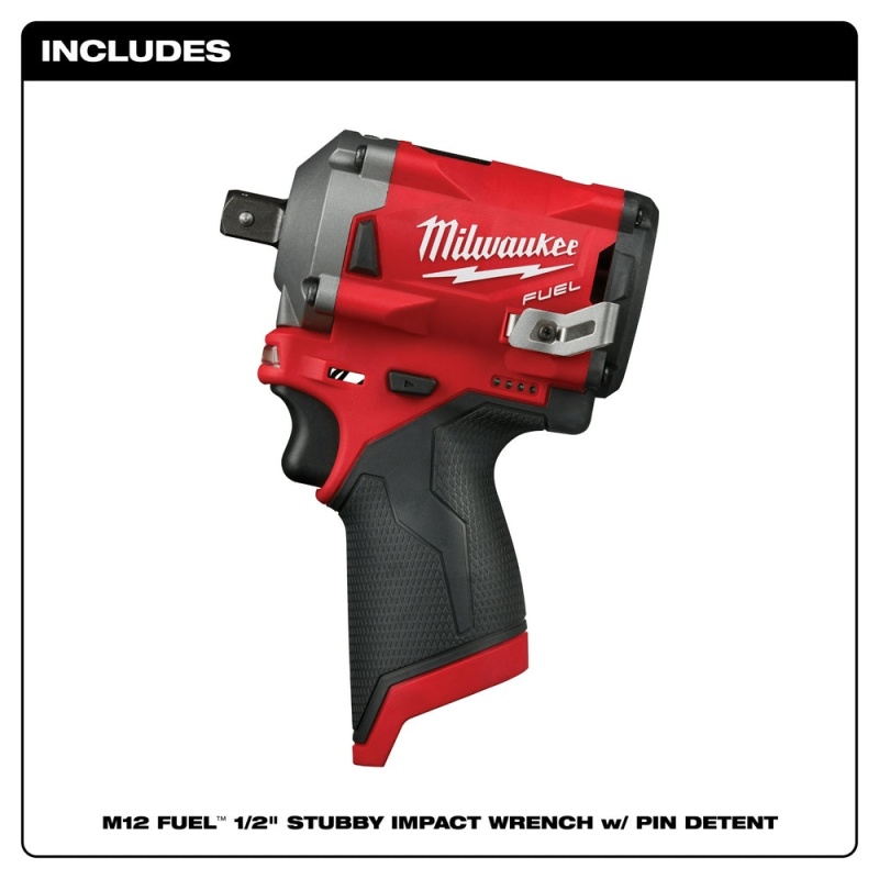 Milwaukee 2555-P80 M12 FUEL 12V 1/2" Cordless Stubby Impact - Reconditioned - Image 2