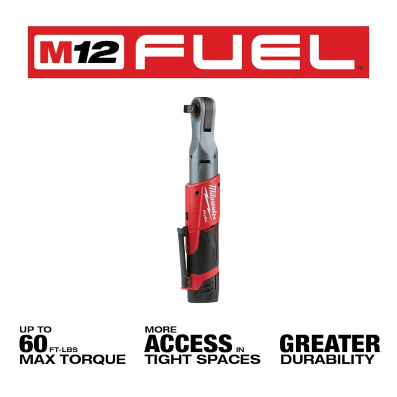 Milwaukee 2558-22 M12 FUEL 12V 1/2-Inch 60-Ft-Lbs. Li-Ion Cordless Ratchet Kit - Image 3