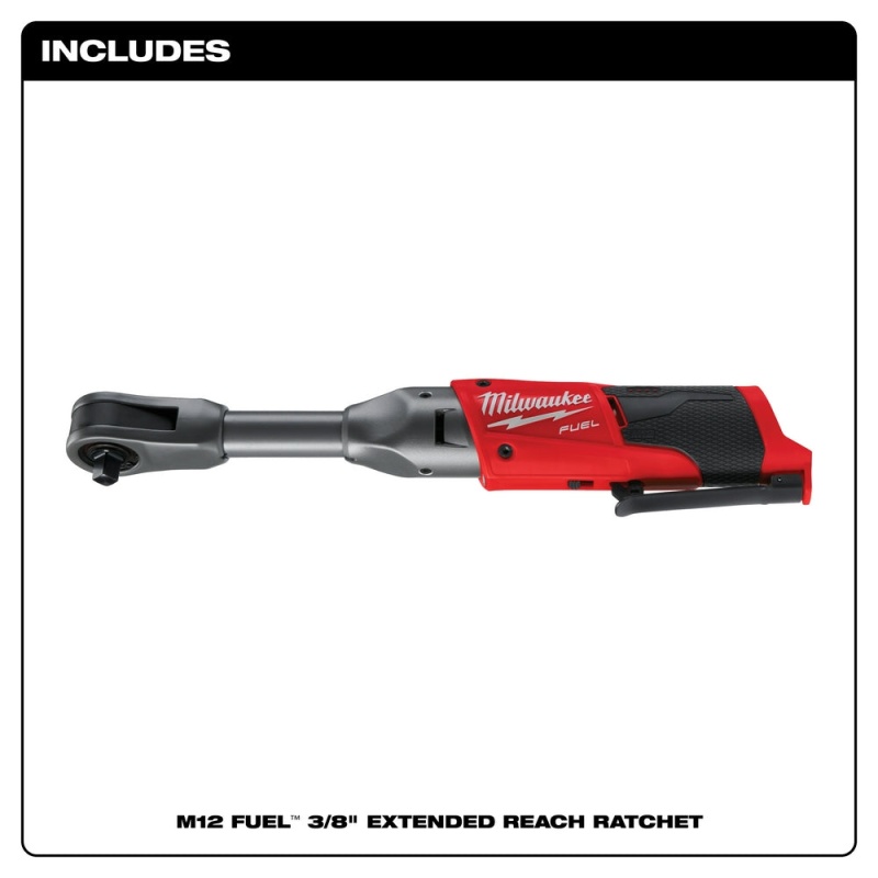 Milwaukee 2560-20 M12 FUEL 12V 3/8 Inch Extended Reach Ratchet Bare Tool - Image 2