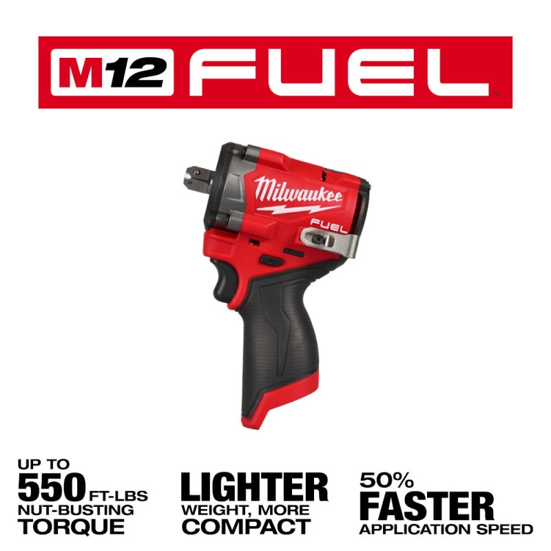 Milwaukee 2563P-20 M12 FUEL 12V 1/2" Impact Wrench w/ Pin Detent - Bare Tool - Image 7