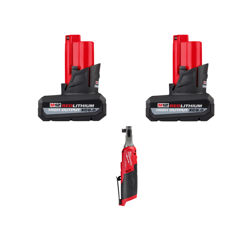 Milwaukee 2567-20x5 M12 12V 3/8" Cordless Ratchet w/ 2 - M12 5AH Batteries