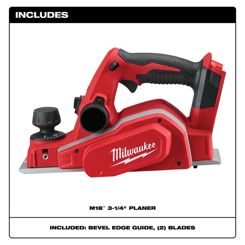 Milwaukee 2623-20 M18 18V 3-1/4-Inch Planer w/ Bevel/Edge Guide - Bare Tool - Image 2