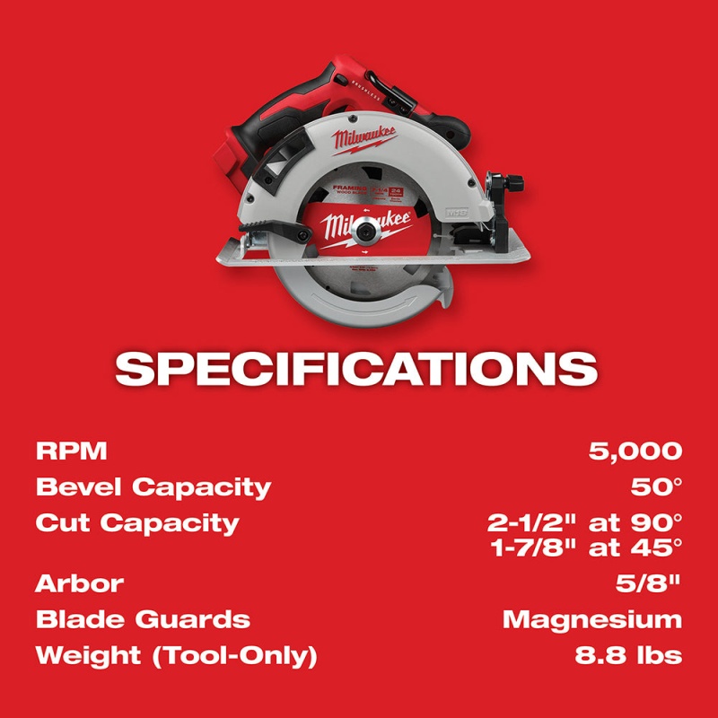 Milwaukee 2631-20 M18 18V 7-1/4-Inch Brushless Circular Saw - Bare Tool - Image 4