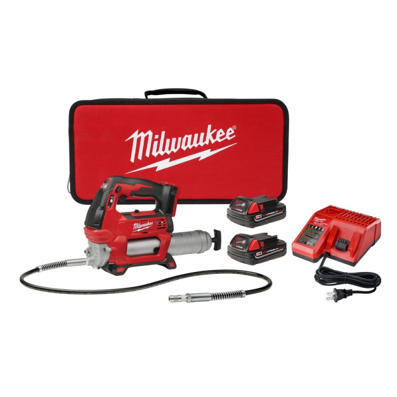 Milwaukee 2646-22CT M18 18V 2-Speed 48-Inch Hosae Grease Gun w/ Batteries