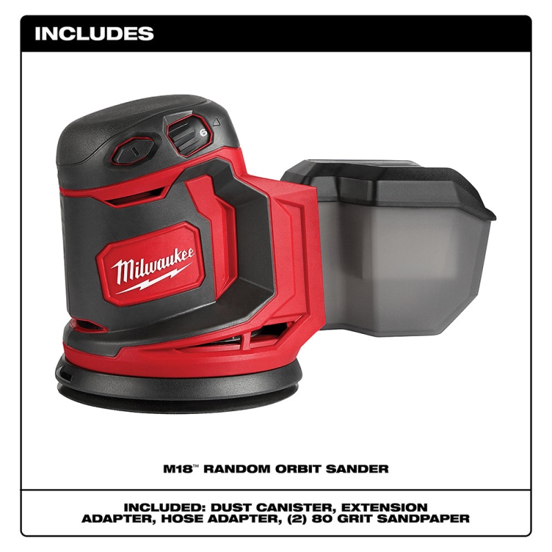 Milwaukee 2648-20 M18 18V Cordless Random Orbit Sander - Bare Tool - Image 2