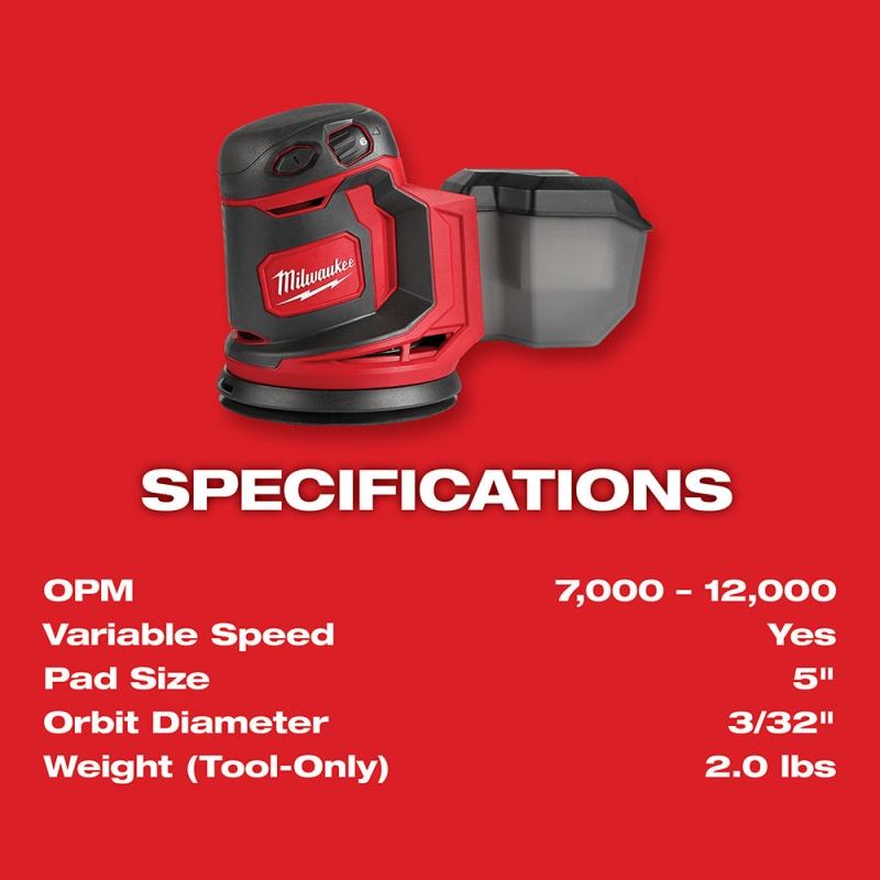 Milwaukee 2648-80 M18 18V Cordless Random Orbit Sander - Reconditioned - Image 6