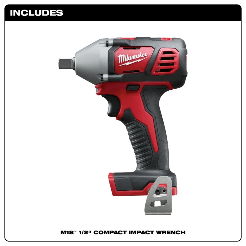 Milwaukee 2659-20 M18 18V 1/2-Inch Impact Wrench w/ Belt Clip - Bare Tool - Image 2