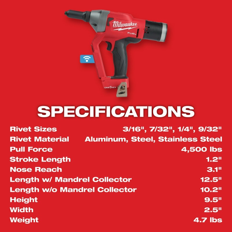 Milwaukee 2660-80 M18 FUEL 18V 1/4" Blind Rivet Tool - Bare Tool - Recon - Image 8