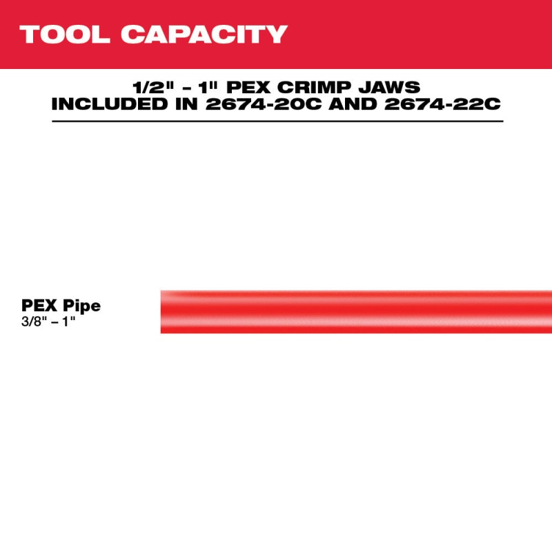 Milwaukee 2674-22C M18 18V Short Throw Press Tool Kit w/ PEX Crimp Jaws - Image 3