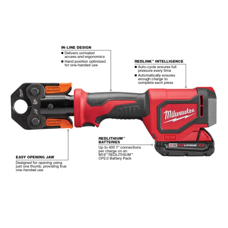 Milwaukee 2674-22P M18 18V Li-Ion Short Throw Press Tool Kit w/ PEX Crimp Jaws - Image 3