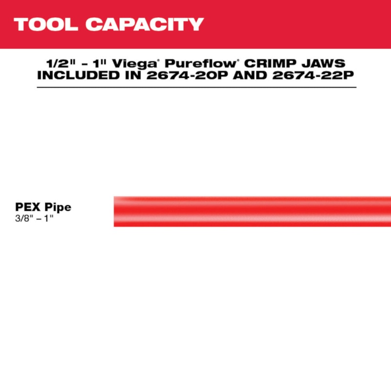 Milwaukee 2674-22P M18 18V Li-Ion Short Throw Press Tool Kit w/ PEX Crimp Jaws - Image 5