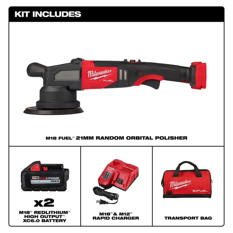 Milwaukee 2685-22HD M18 FUEL 18V 21mm Random Orbital Polisher Kit - Image 2