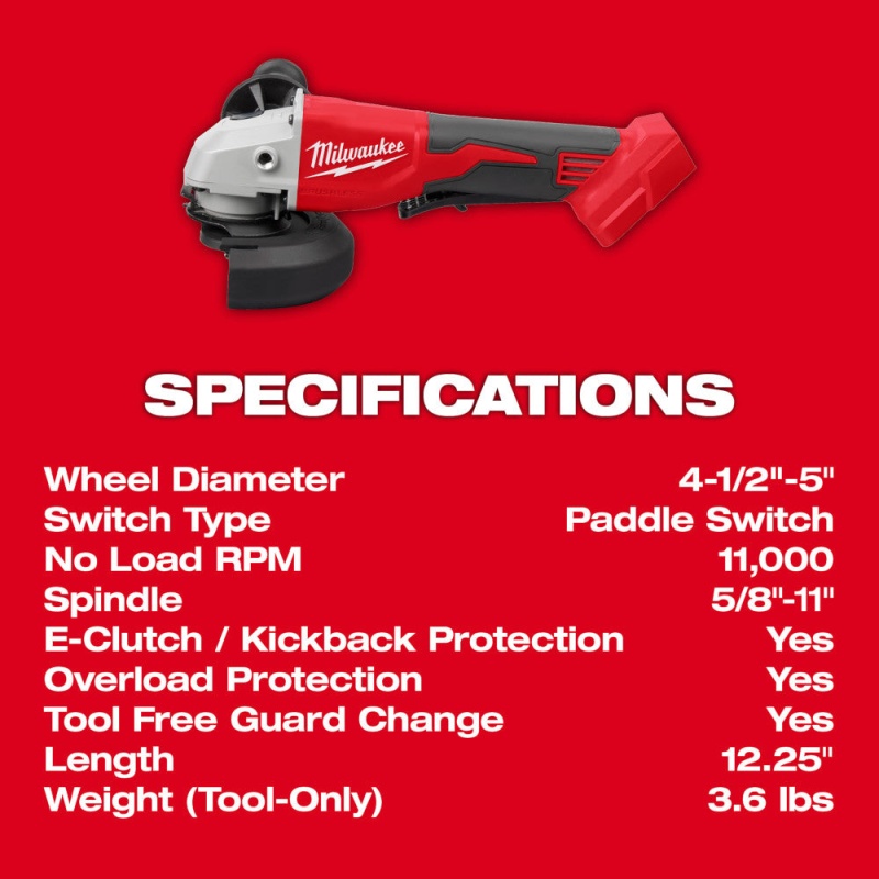 Milwaukee 2686-20 M18 18V 4-1/2" / 5" Cut-Off Grinder Paddle Switch - Bare Tool - Image 4