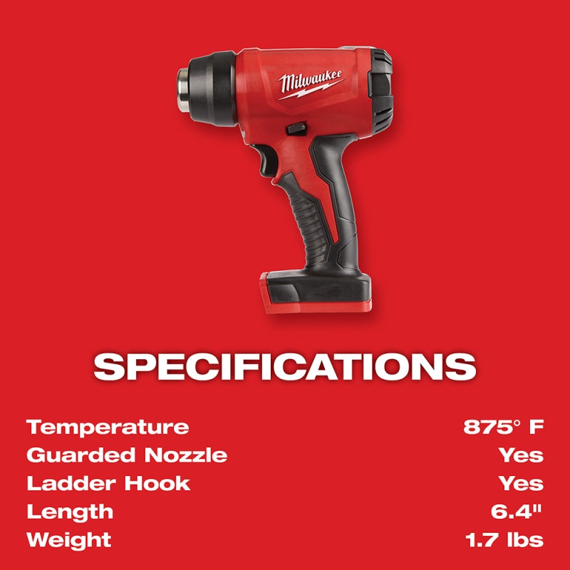 Milwaukee 2688-20 M18 18V Cordless Compact Heat Gun - Bare Tool - Image 3