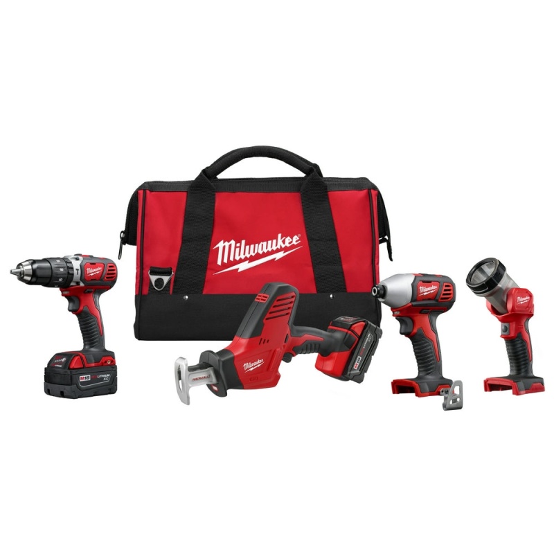 Milwaukee 2695-24 M18 18V Cordless Power Lithium-Ion 4-Tool Combo Kit