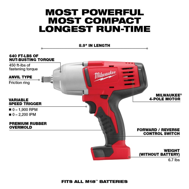 Milwaukee 2696-23 M18 18V Cordless Power Lithium-Ion 3-Tool Combo Kit - Image 3